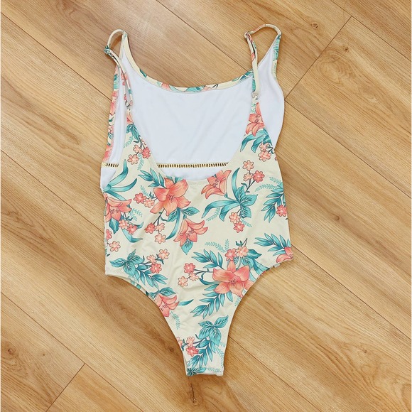 Rhythm. Yellow Floral One Piece Swimsuit Size Medium - Picture 2 of 4